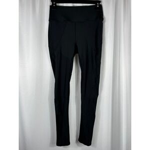 Free People FP Movement Black Athletic Leggings Mesh Panels Zip Pocket Women's S